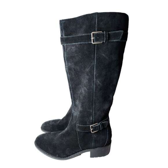 Cole Haan Shoes - Cole Haan Womens Riding Boots Size 9B Black Suede Waterproof Block Heel New